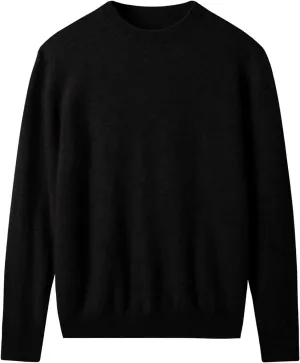 ZHILI Men's Crewneck Cashmere Sweater Solid Color Knit