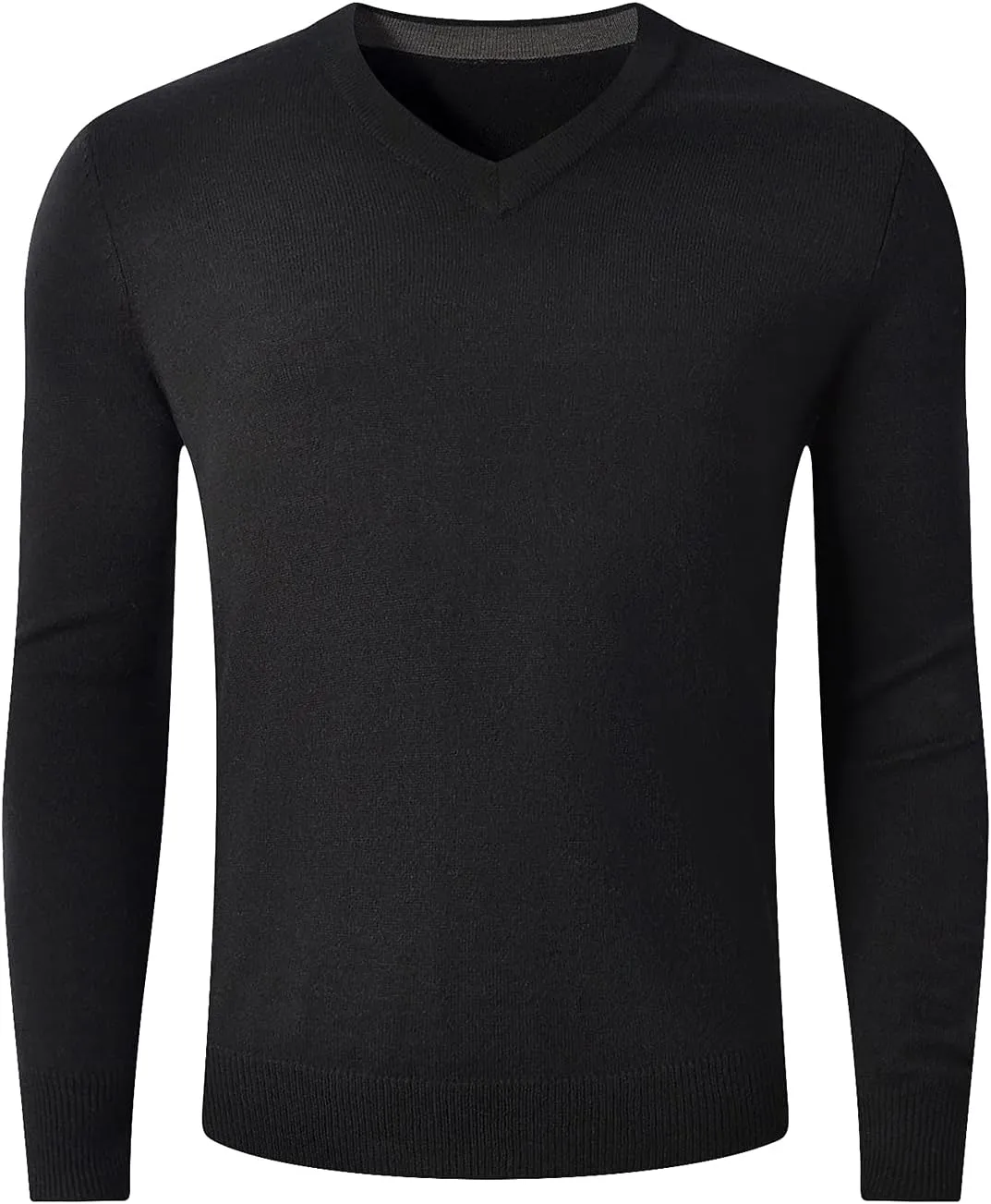 ZHILI Men's Fine Knit, 20% Merino Wool, DXL Big and Tall, V-Neck Sweater