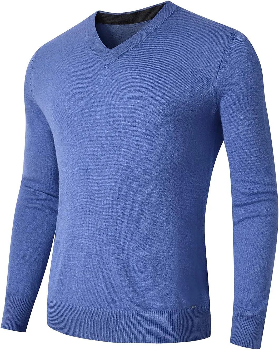 ZHILI Men's Fine Knit, 20% Merino Wool, DXL Big and Tall, V-Neck Sweater