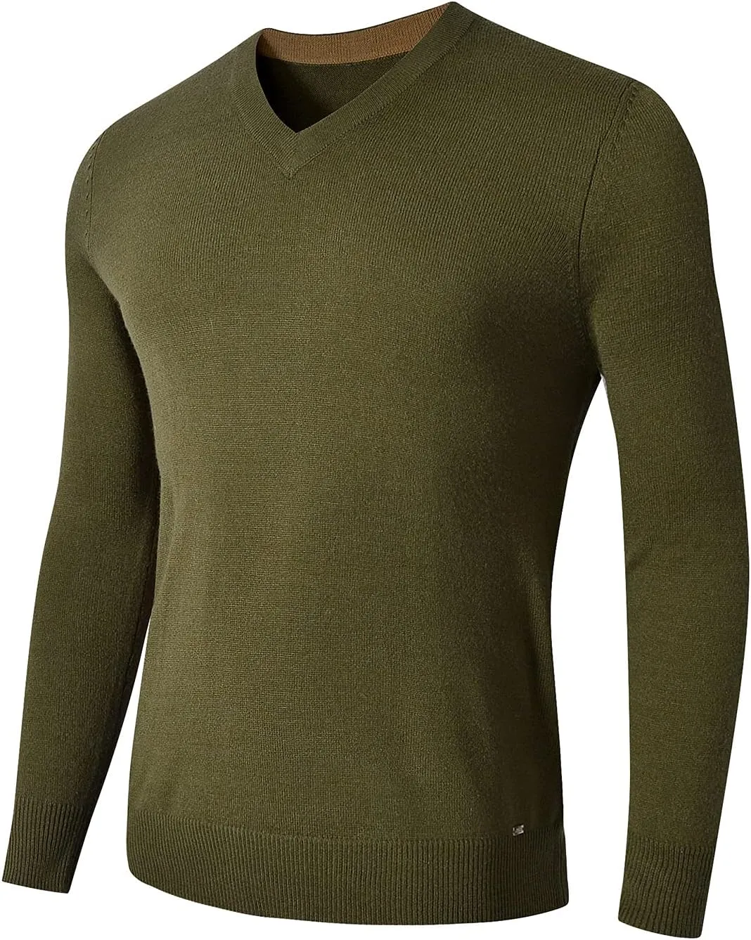 ZHILI Men's Fine Knit, 20% Merino Wool, DXL Big and Tall, V-Neck Sweater