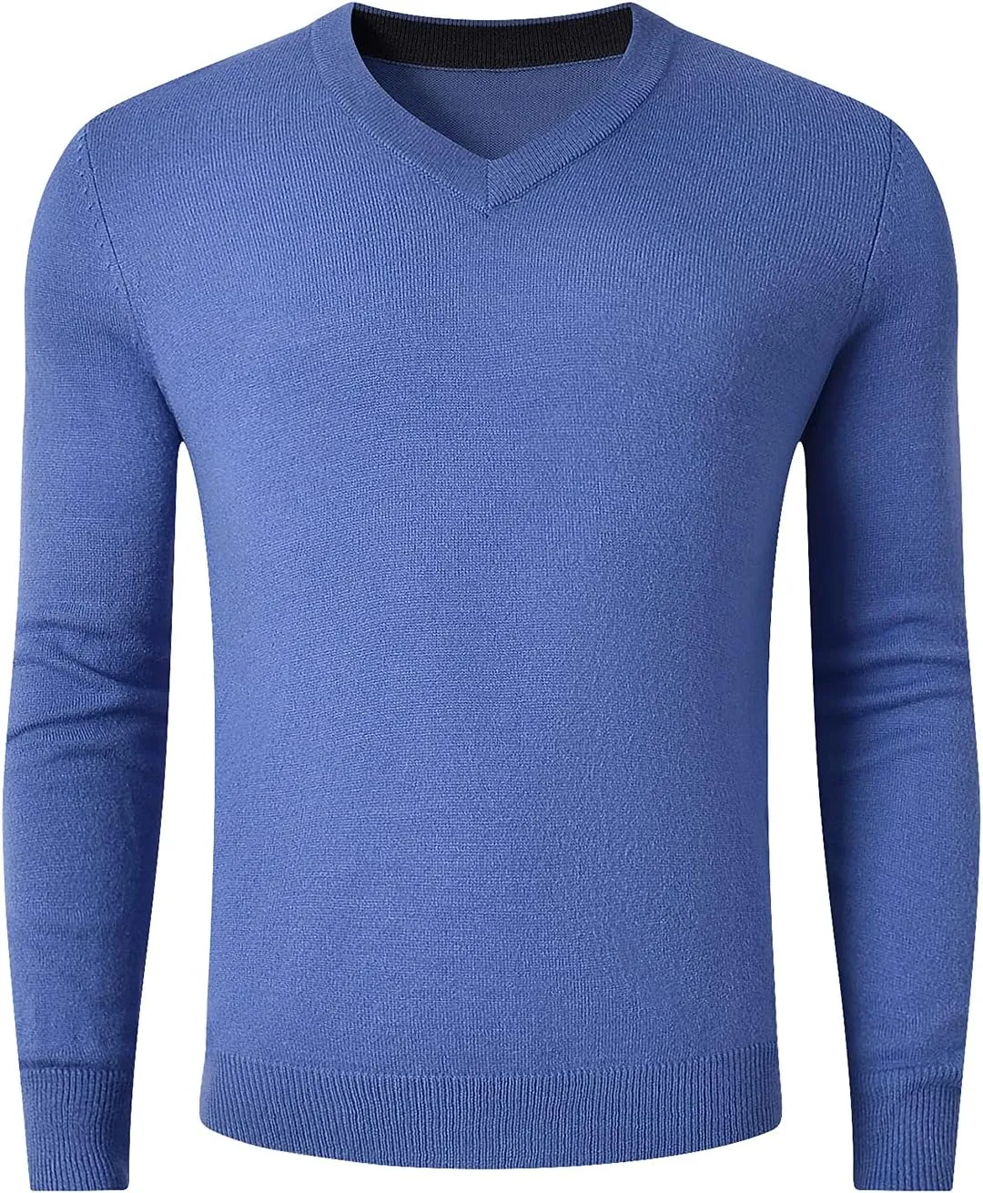 ZHILI Men's Fine Knit, 20% Merino Wool, DXL Big and Tall, V-Neck Sweater