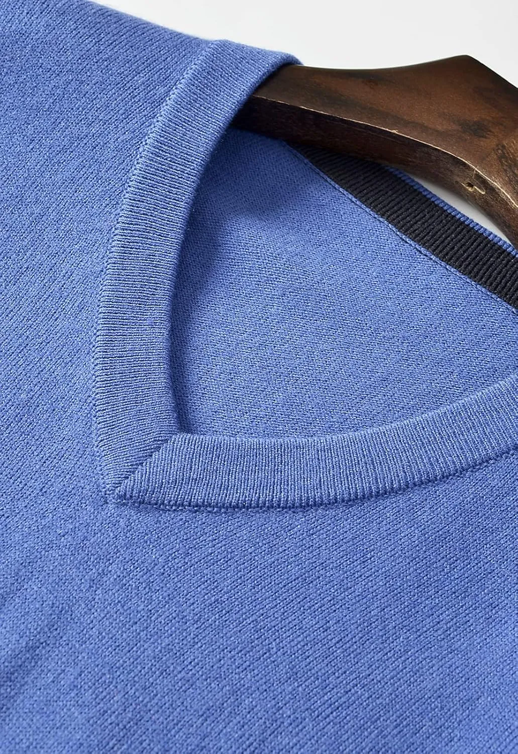 ZHILI Men's Fine Knit, 20% Merino Wool, DXL Big and Tall, V-Neck Sweater
